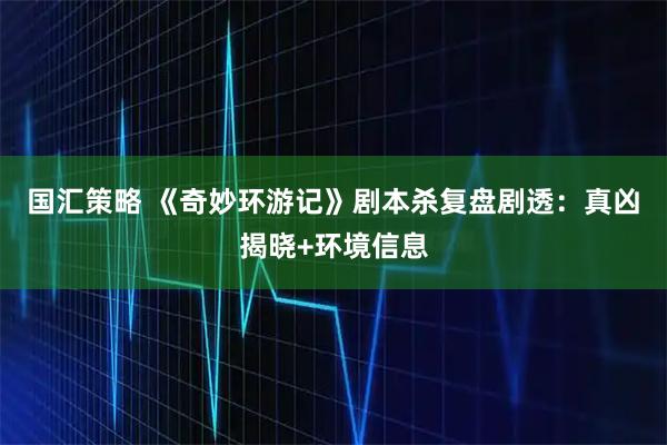 国汇策略 《奇妙环游记》剧本杀复盘剧透：真凶揭晓+环境信息